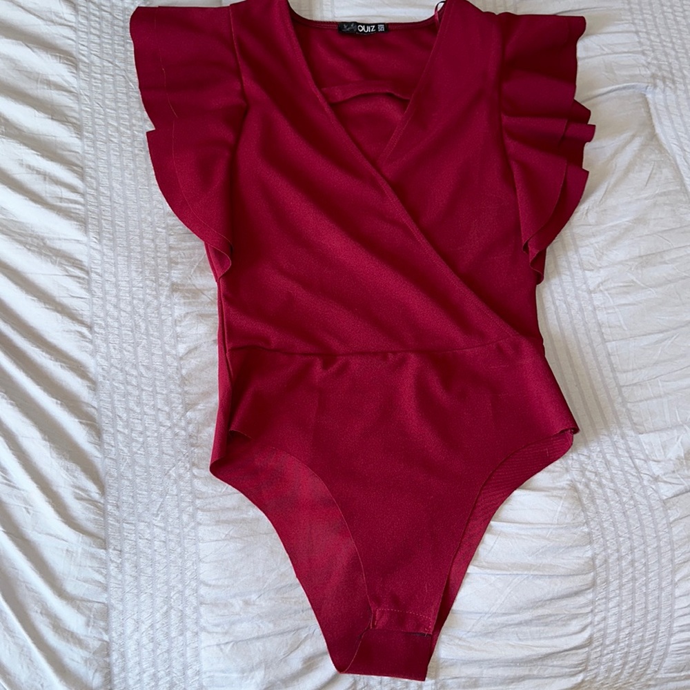 Maroon, bodysuit blouse